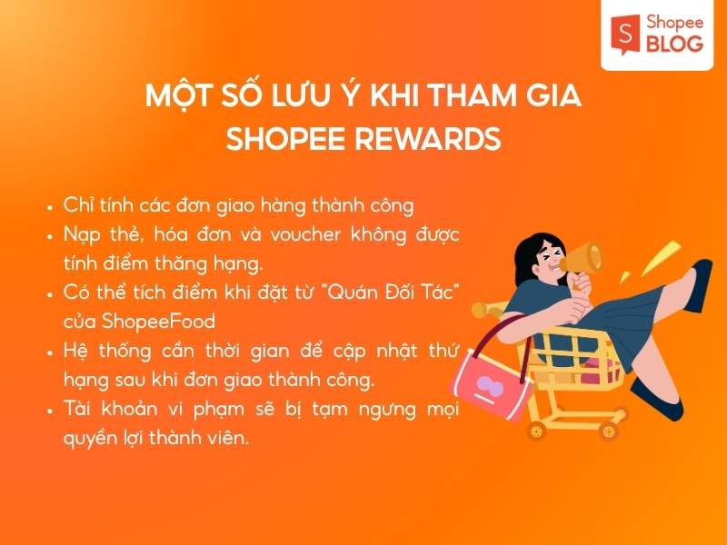 lưu ý khi tham gia chương trình Shopee Rewards