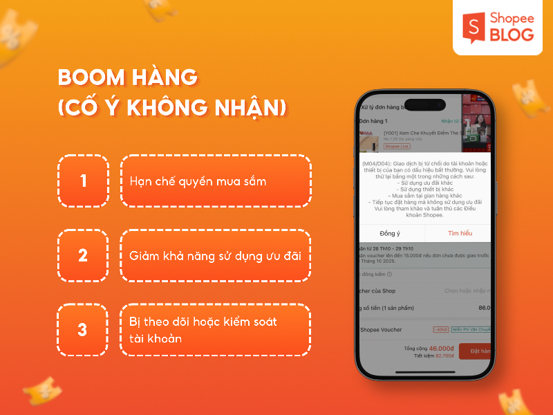 Cố ý đặt hàng và không nhận