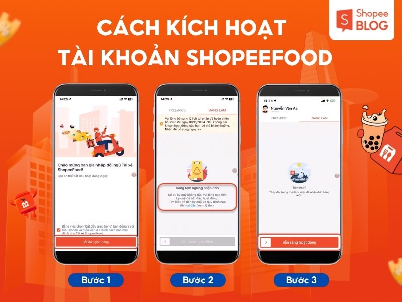 Cách kích hoạt tài khoản và bắt đầu chạy ShopeeFood
