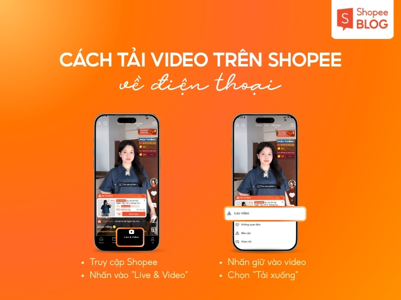 cách lưu video trên shopee