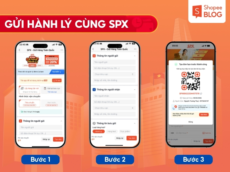 Hướng dẫn cách đăng ký gửi hành lý cùng SPX.