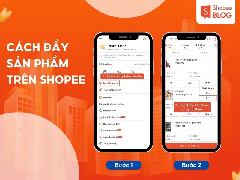 Cách tăng follow trên Shopee bằng đẩy sản phẩm