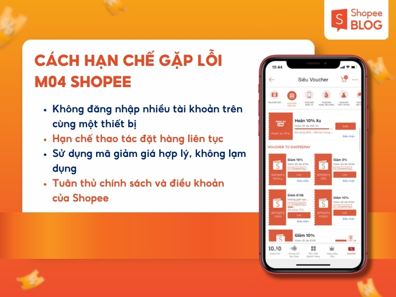 Cách hạn chế gặp lỗi M04 Shopee