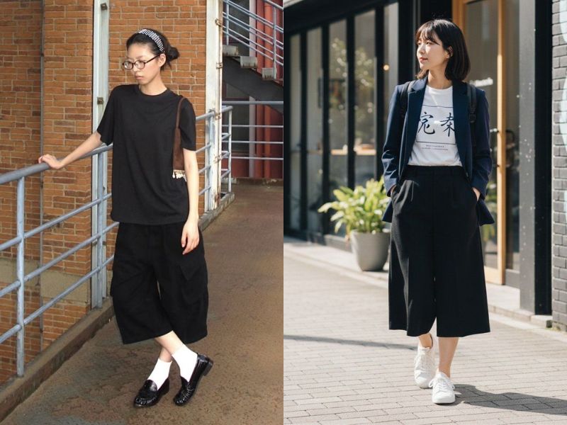 áo thun quần culottes