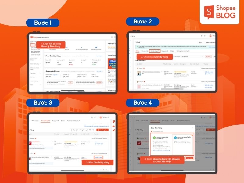 Cách xác nhận đơn hàng Shopee trên máy tính