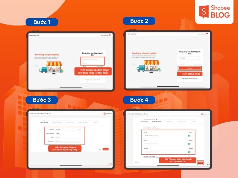 Cách tạo trang bán hàng trên Shopee bằng máy tính