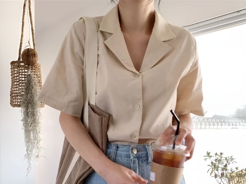 aó sơ mi cổ chữ v
