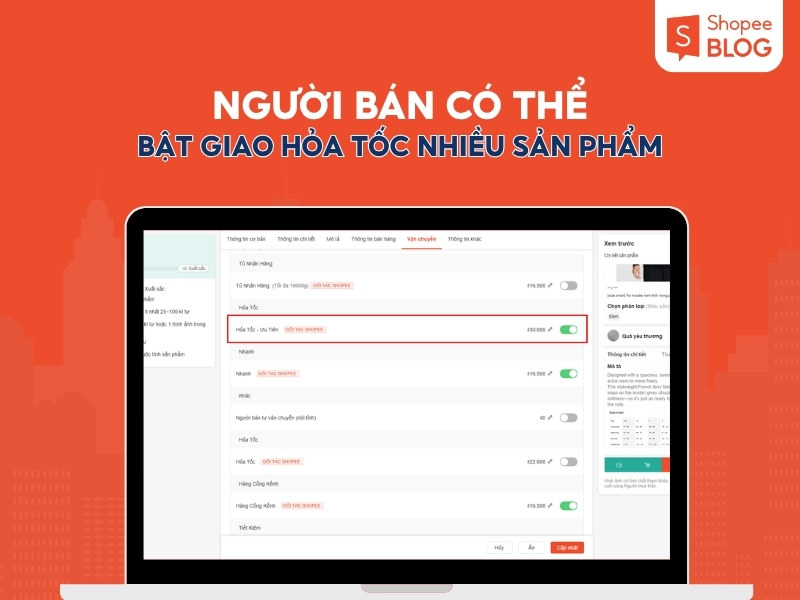 Cách đặt hàng ship hoả tốc trên Shopee 