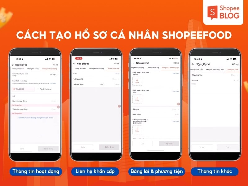 Hướng dẫn tạo hồ sơ cá nhân ShopeeFood