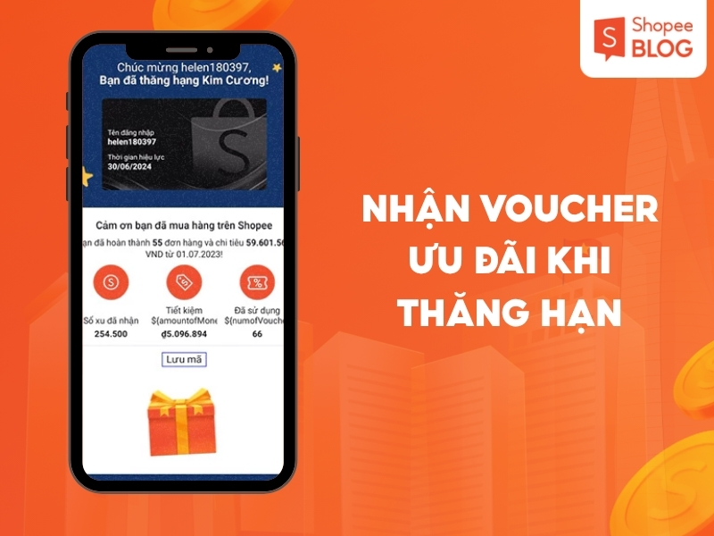 Cách nhận voucher Shopee cho hạng kim cương