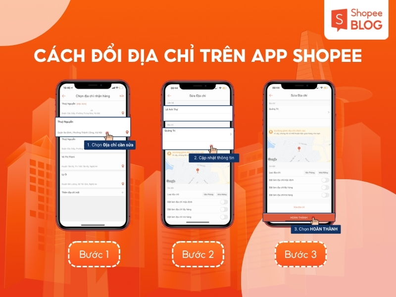 Chỉnh sửa địa chỉ hiện có trên ứng dụng Shopee