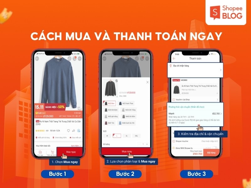 Cách đặt hàng trên Shopee bằng điện thoại