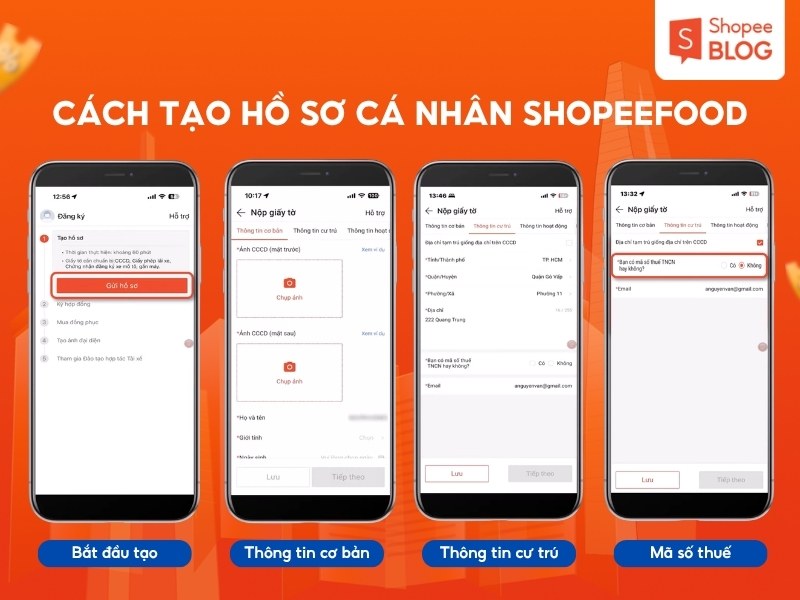Cách tạo hồ sơ cá nhân ShopeeFood