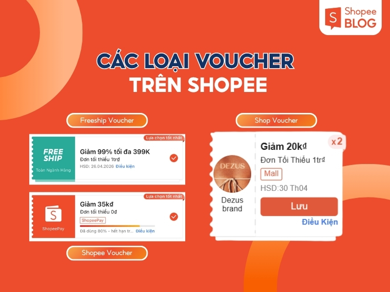 Các loại voucher trên Shopee 