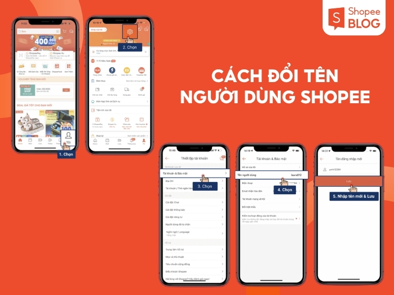 Cách đổi tên người dùng trên Shopee trên điện thoại 