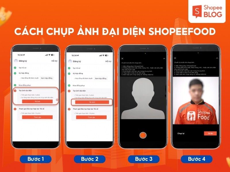 Cách chụp ảnh đại diện ShopeeFood