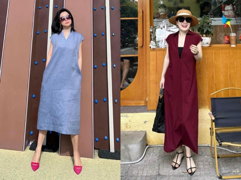 đầm suông nữ 50 tuổi