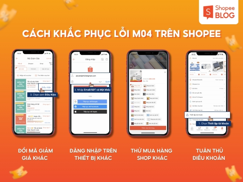 Cách khắc phục lỗi M04 trên Shopee
