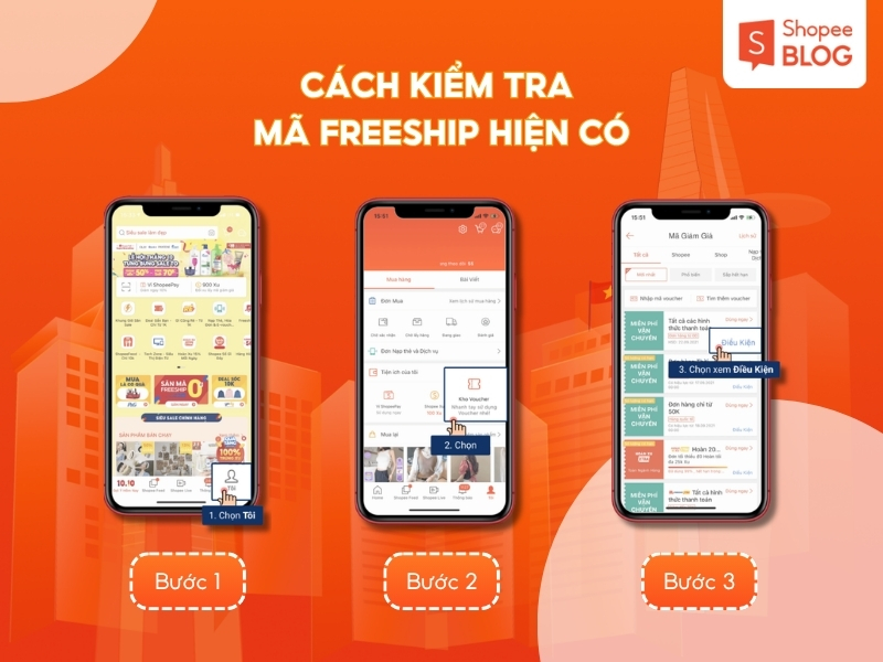 Cách kiểm tra các mã Freeship hiện có