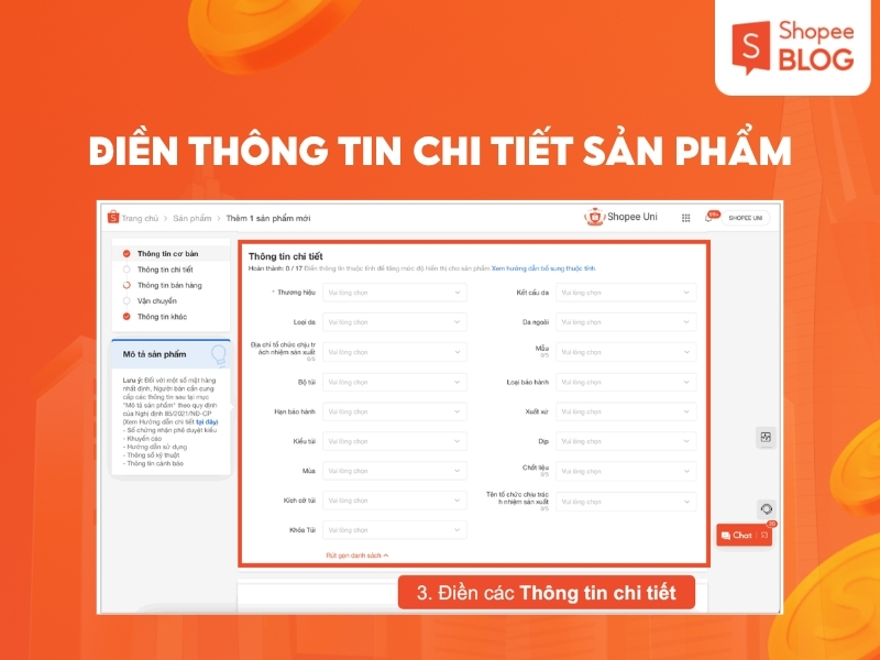 Điền thông tin chi tiết