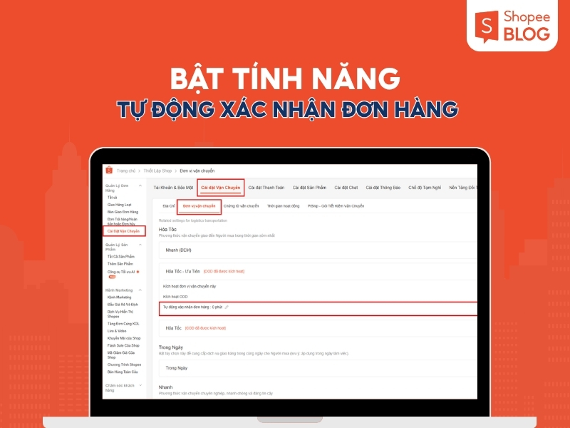 Cách bật tính năng Tự động xác nhận đơn hàng