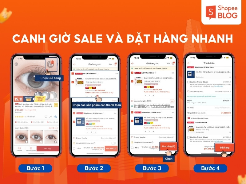 Cách đặt hàng trên Shopee
