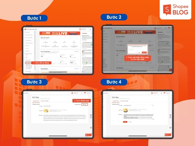 Cách chỉnh sửa hồ sơ shop trên máy tính