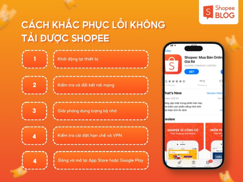 Cách khắc phục lỗi không tải được Shopee. 