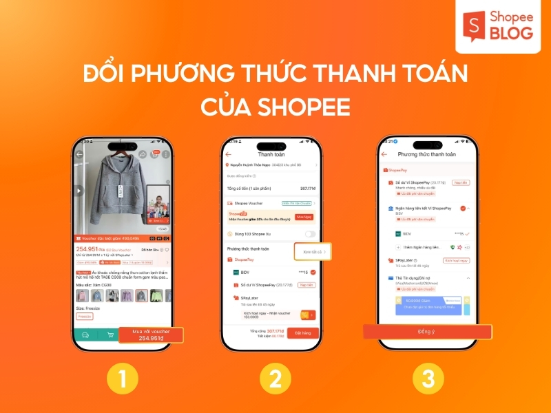 Cách đổi phương thức thanh toán Shopee