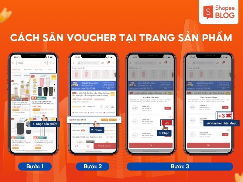 Cách săn voucher Shopee tại trang Sản phẩm