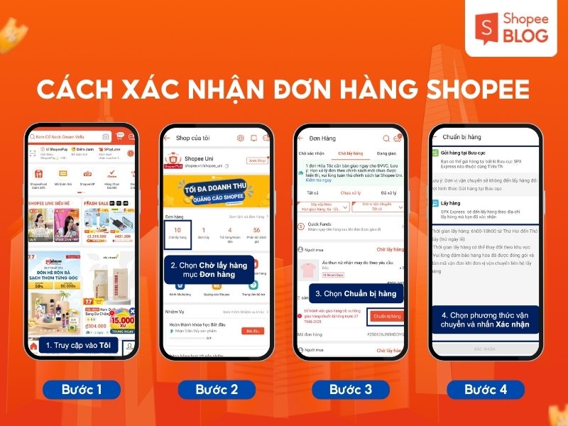 Cách xác nhận đơn hàng Shopee trên điện thoại