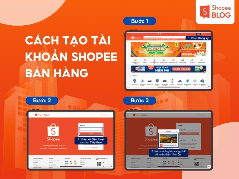 Cách mở tài khoản bán hàng trên Shopee