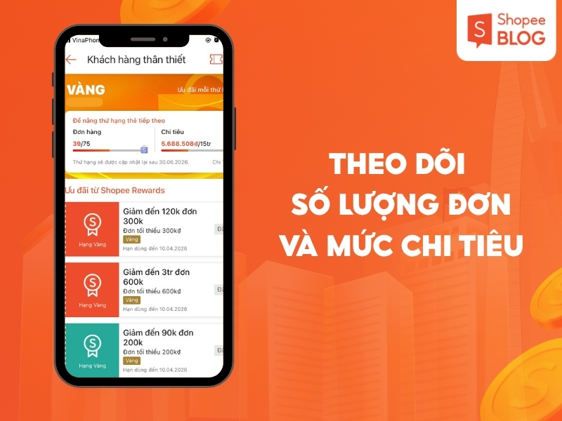 Cách xem đơn hàng và chi tiêu Shopee