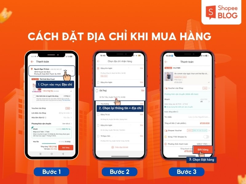 Cách cài đặt địa chỉ nhận hàng trên Shopee