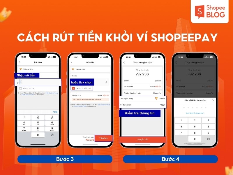 Cách rút tiền từ tài khoản ShopeePay 