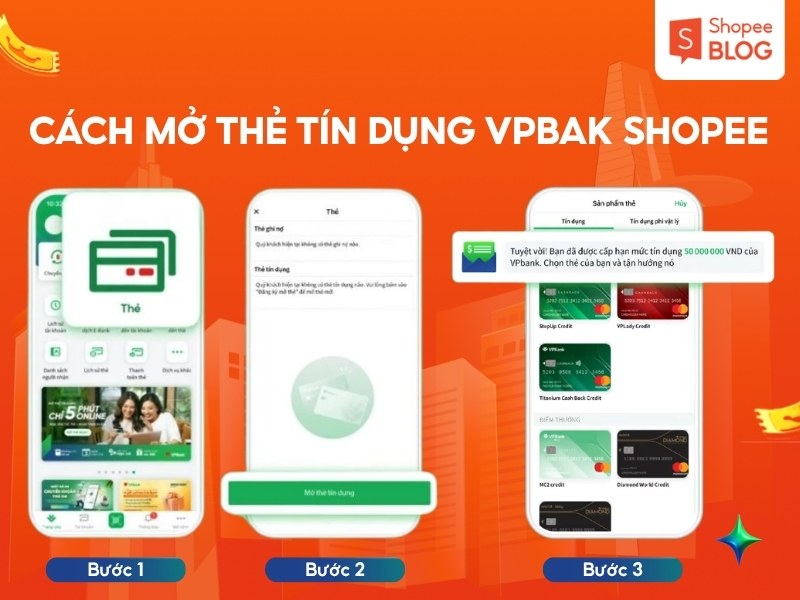Cách mở thẻ tín dụng VPBank Shopee
