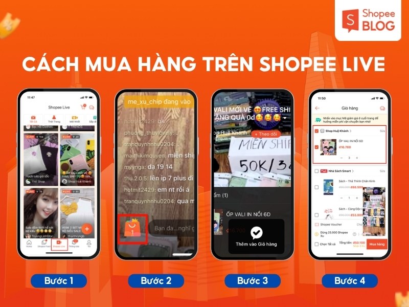 Cách đặt mua hàng trên Shopee Live