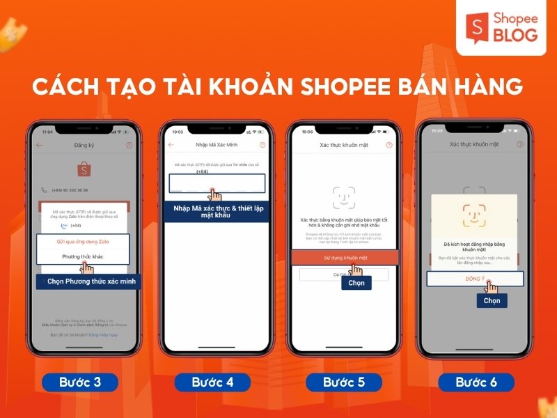 Tạo tài khoản Shopee bán hàng trên ứng dụng Shopee