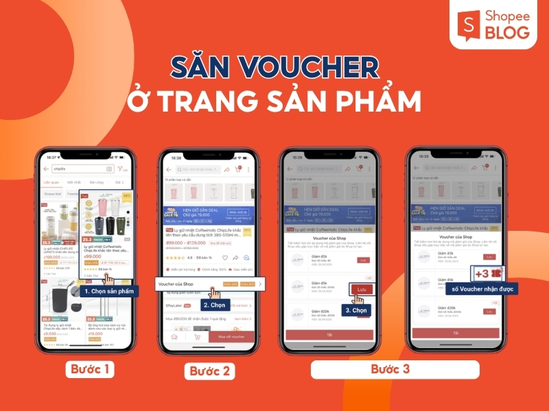Cách săn voucher trên Shopee tại trang sản phẩm