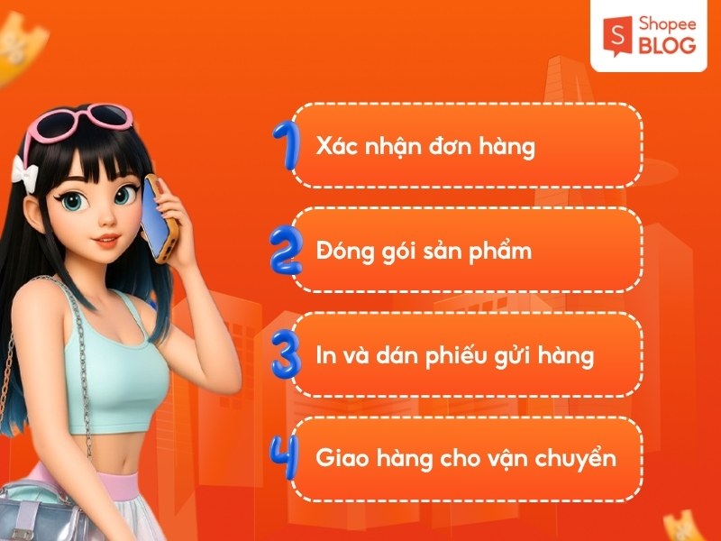 Các bước cần làm khi có đơn Shopee mới