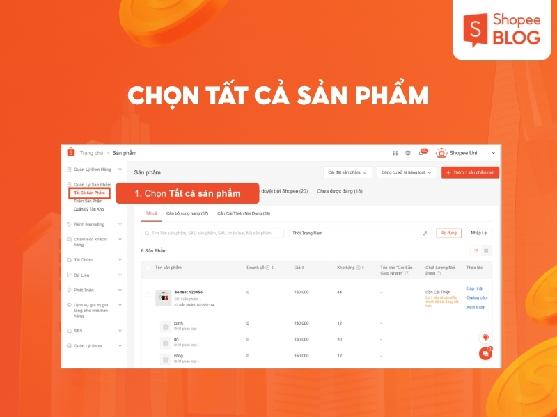 Chọn tất cả sản phẩm