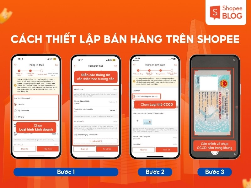 Các thiết lập kênh bán hàng Shopee trên điện thoại