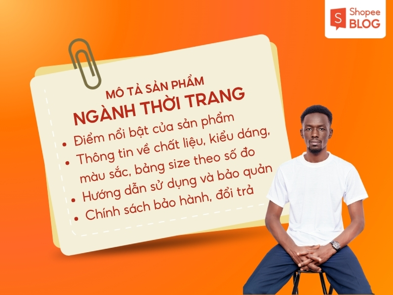 mô tả sản phẩm Shopee ngành thời trang