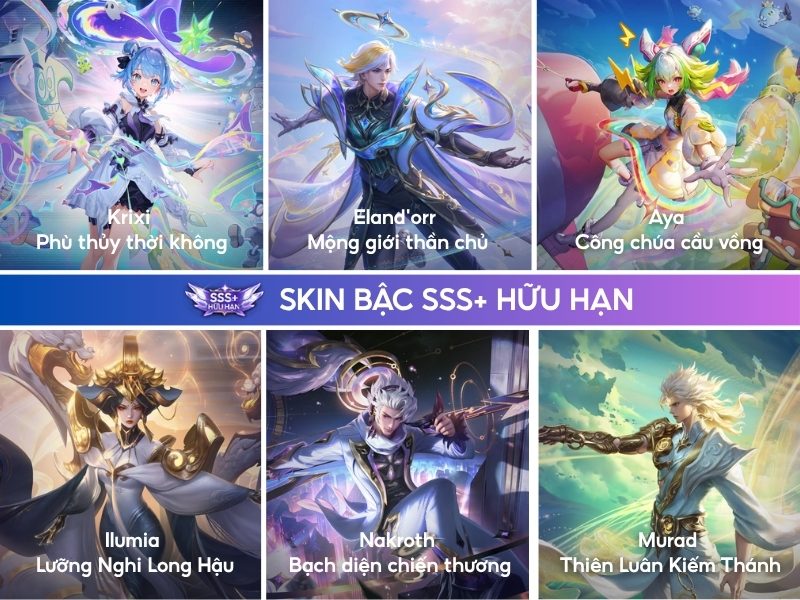 Skin bậc SSS+ hữu hạn Liên Quân