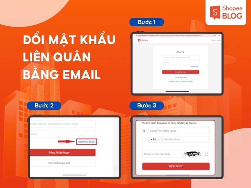 Cách đổi mật khẩu tài khoản Liên Quân bằng email