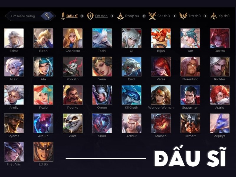 Các tướng Đấu sĩ trong game Liên Quân Mobile