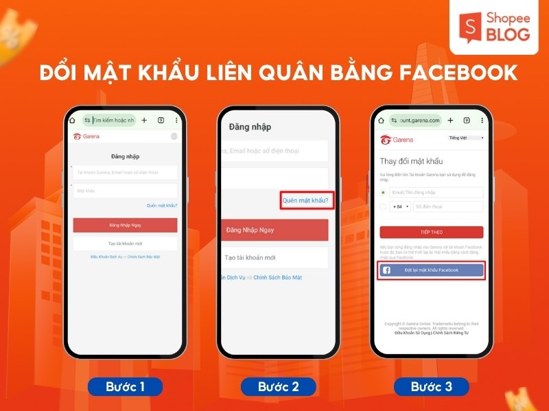 Cách đổi mật khẩu tài khoản Liên Quân bằng Facebook