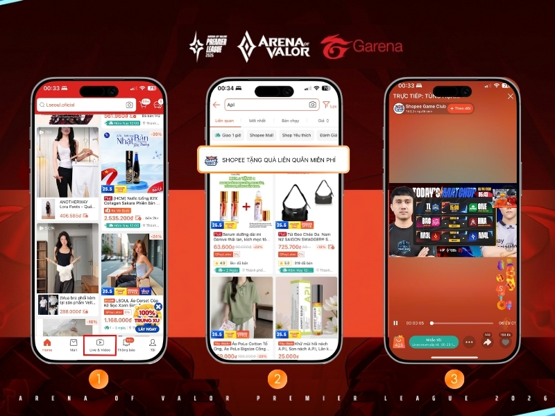 Cách xem streaming APL 2026 trên Shopee
