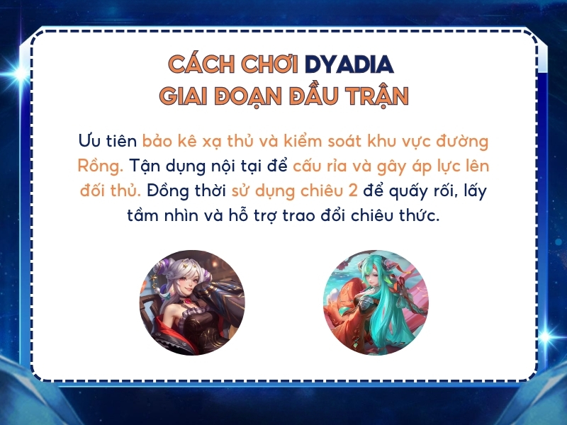 Cách chơi Dyadia trong giai đoạn đầu trận.
