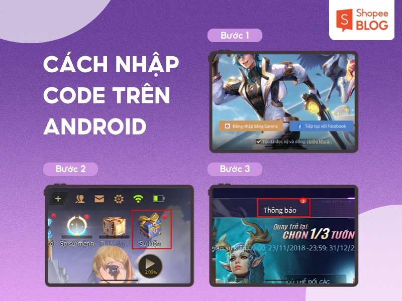 Cách nhập mã code Liên Quân Garena Android